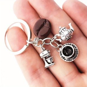 1pc Stylish Coffee Bean Keychain for Men - Perfect Gift for Coffee Lovers