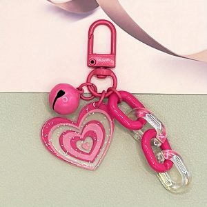 Creative Double-layer Love Chain Keychain Pendant, Fresh Colorful Bells, Bag Hanging Ornament, Car Key Chain