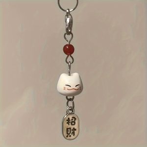 Lucky Card Mobile Phone Pendant Bag Lanyard Keychain Pendant Mobile Phone Chain Cute Ceramic New Year Gift