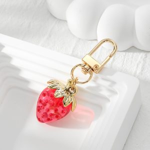 Festive Cute Strawberry Keychain: ABS Resin Charm for Men and Women - Perfect Gift for Lovers