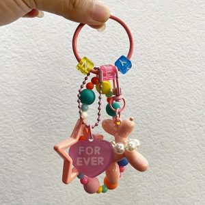 1pc Necklace Bubble Dog Series Small Fresh Five-pointed Star Pendant Bead Bracelet Keychain, Colorful Bead Pendant Accessories, Suitable For Backpack Decoration