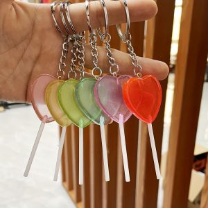 1pc, Multi Simulation Food Play Fun Love Lollipop Pendant Diy Bag Keychain Chain Accessories Pendant Party Small Gift Holiday Gift